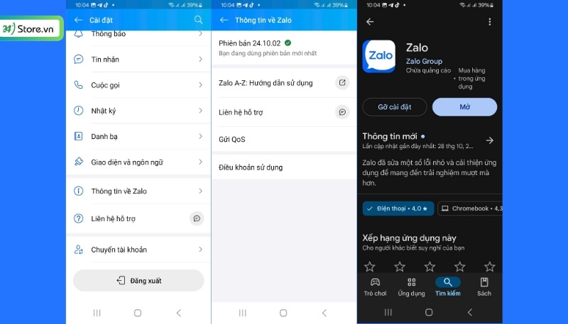 Cập nhật phiên bản Zalo mới nhất để bảo mật Zalo