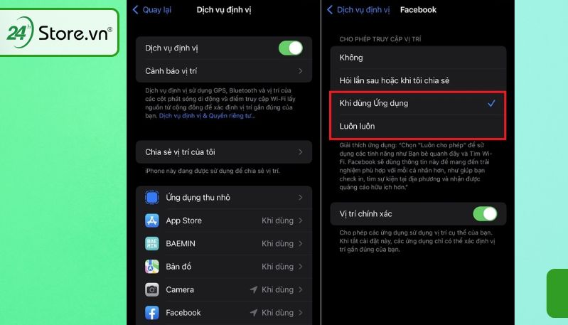 bật gps định vị trên iphone 