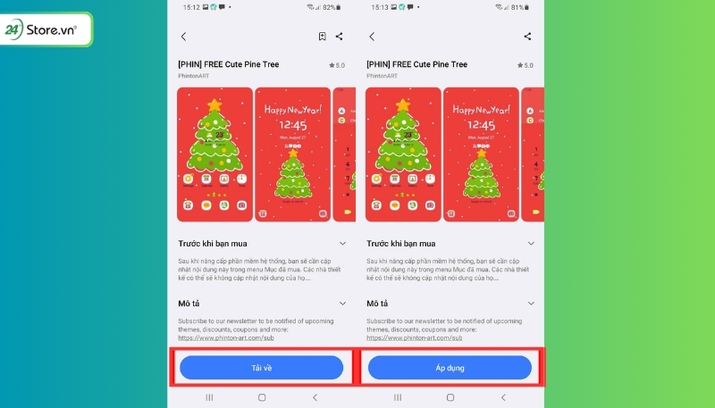 Cách cài theme Giáng sinh trên điện thoại Samsung