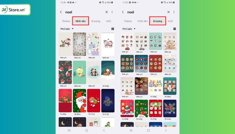 Cách cài theme Giáng sinh trên điện thoại Samsung
