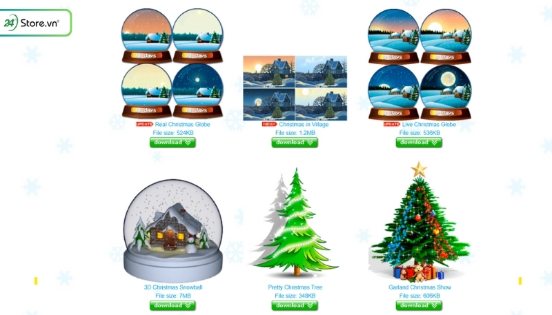 Cách cài theme Noel quả cầu tuyết Giáng sinh