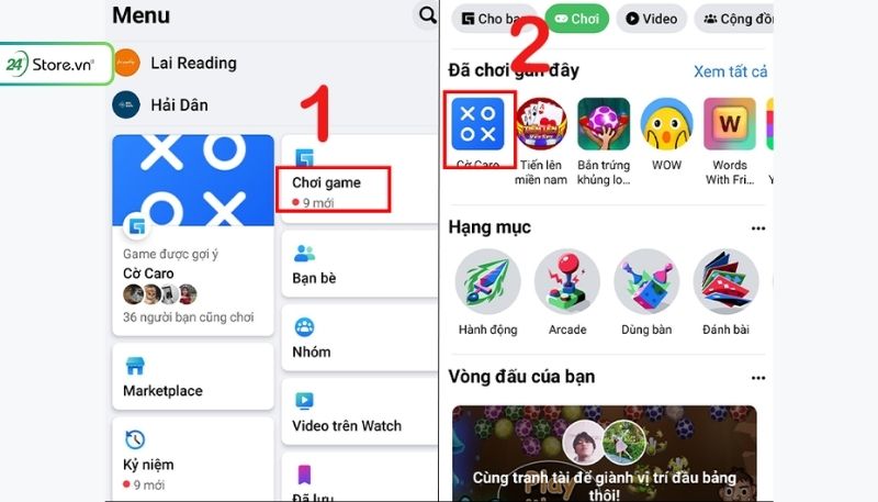 Chơi game trên Facebook bằng điện thoại