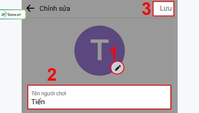 Cách sửa tên người chơi game trên Facebook là nhấn vào biểu tượng Cây bút
