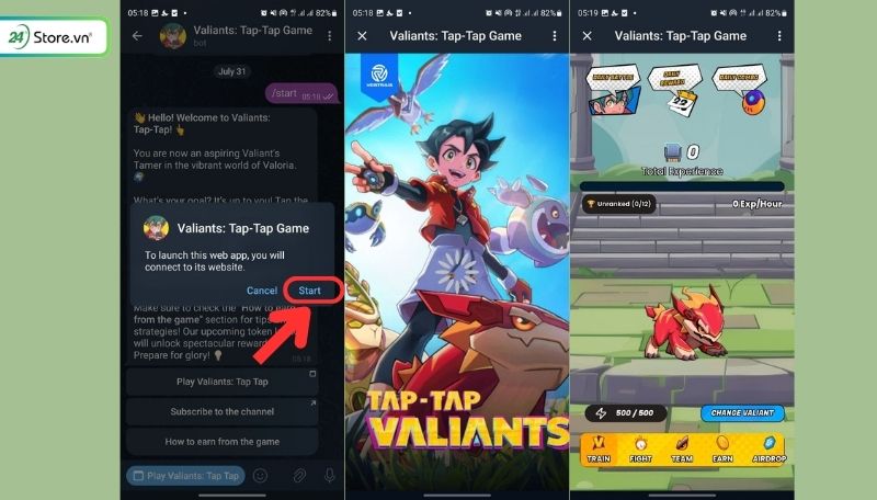 Chơi game trên Telegram Android