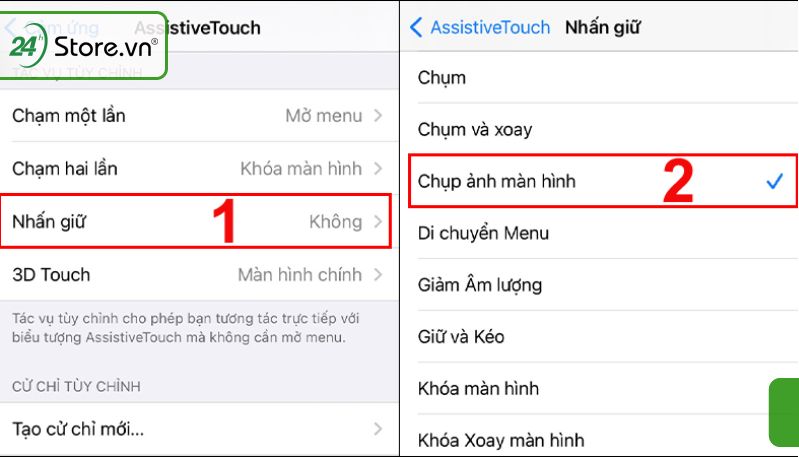 Chụp màn hình iPhone X bằng Assistive Touch
