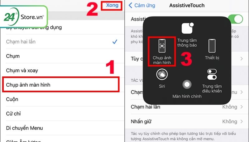 chụp ảnh màn hình trên điện thoại iphone