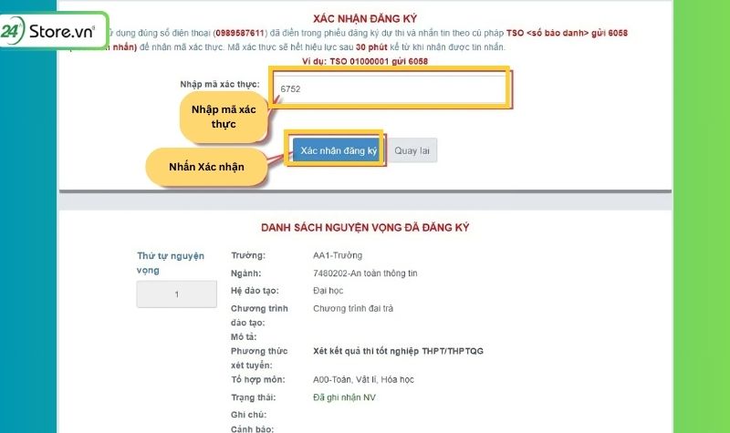 cách đăng ký nguyện vọng đại học
