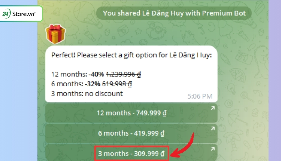 đăng ký telegram premium bot