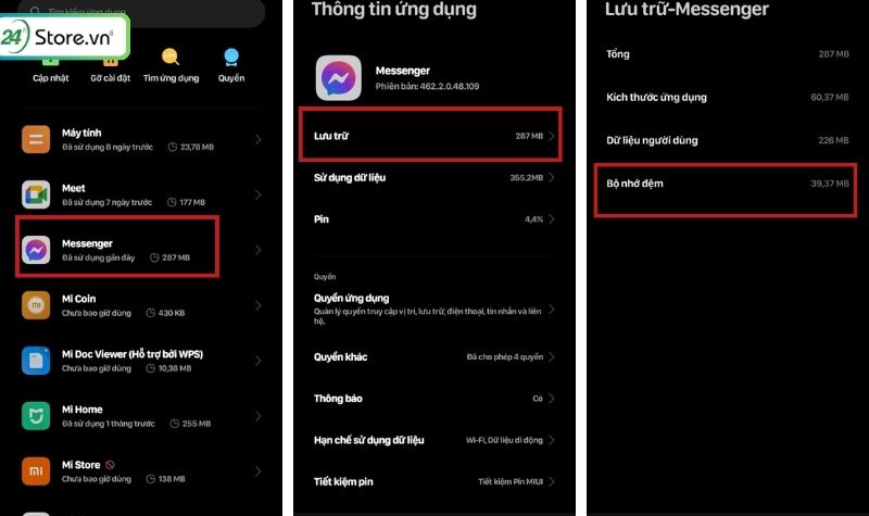 đăng xuất messenger trên android