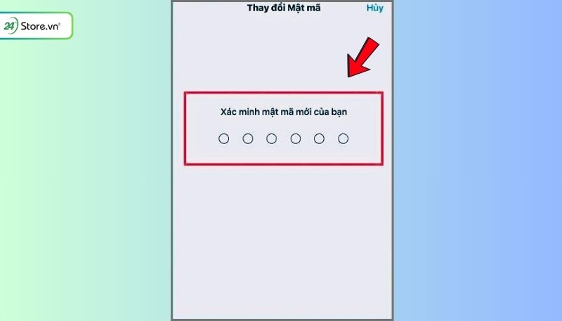 Cách đổi mật khẩu điện thoại iPhone là xác minh mật mã mới