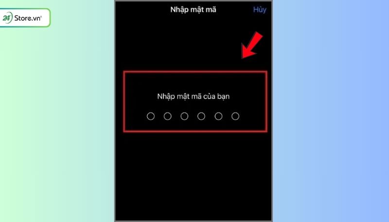 Cách thay đổi mật mã trên iPhone 12 là nhập mật mã của bạn