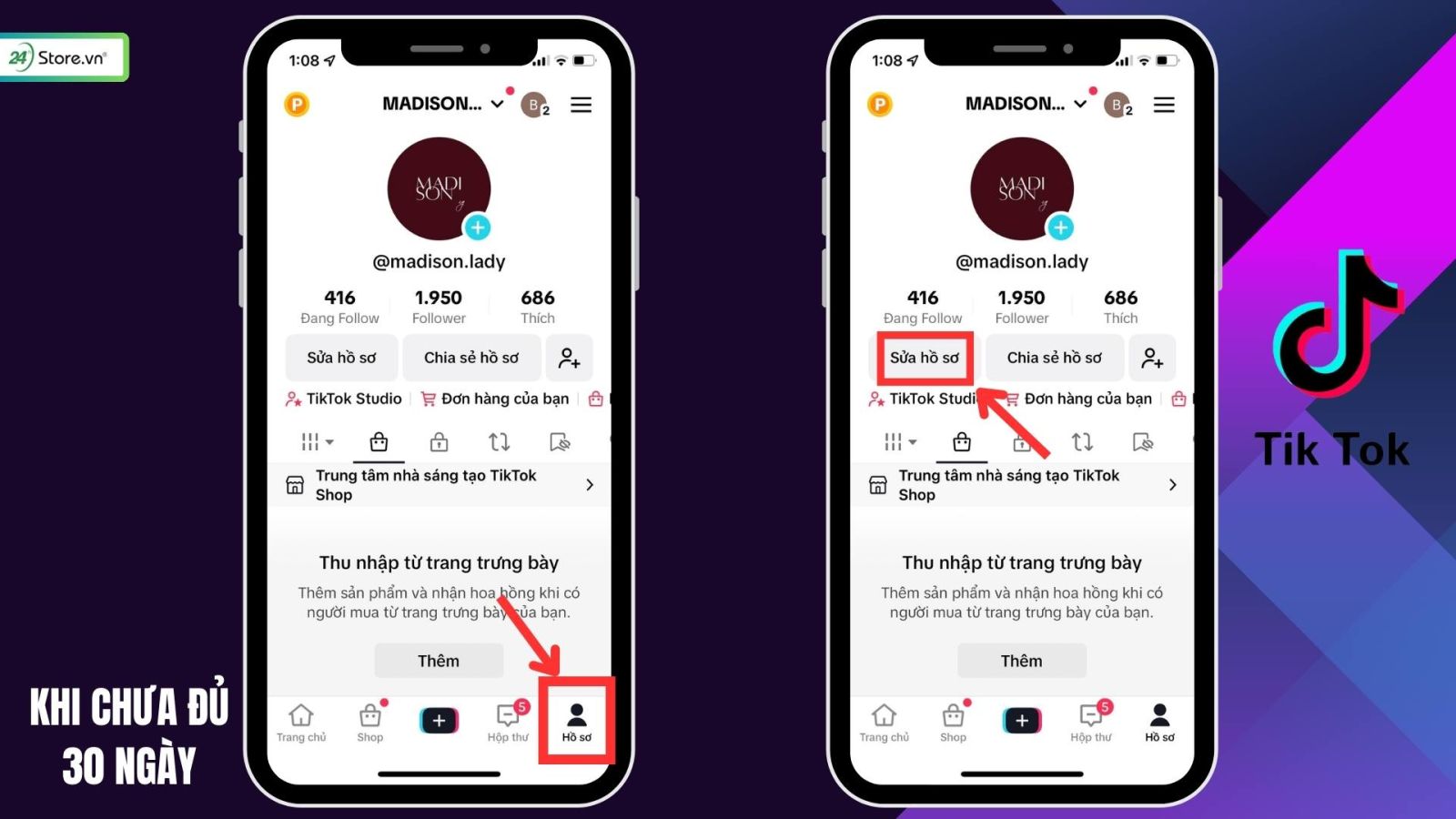 Cách đổi tên TikTok ID TikTok chưa đủ 30 ngày