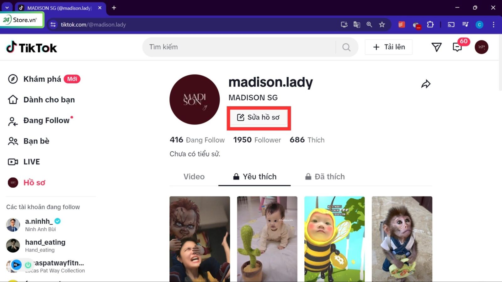 cách đổi tên tiktok trên máy tính