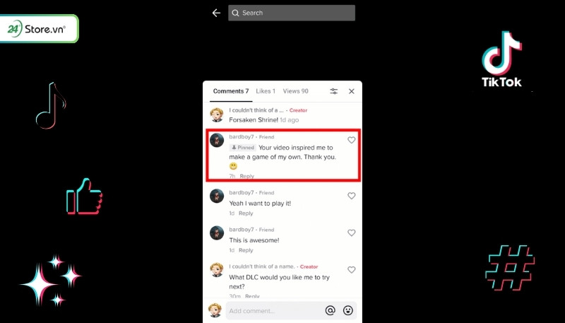 Cách ghim bình luận trên TikTok trên iPhone
