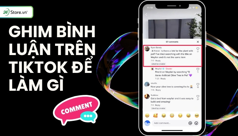 Ghim bình luận trên TikTok để làm gì?