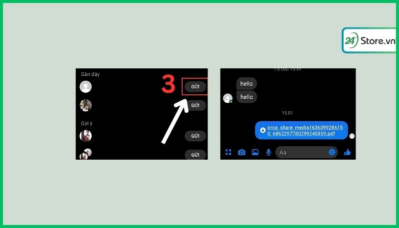 Cách gửi file qua Messenger Android 3