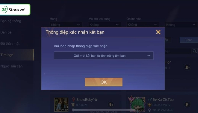 Cách gửi lời mời kết bạn trong Liên Quân