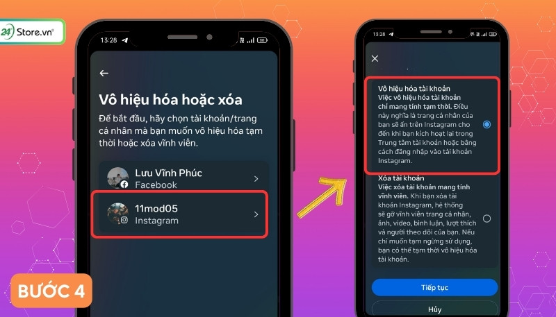 khóa instagram tạm thời