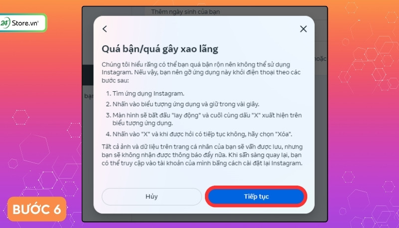 vô hiệu hóa tạm thời tài khoản instagram tạm thời