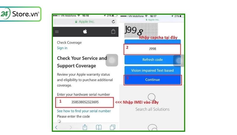 Kiểm tra iPhone bằng imei
