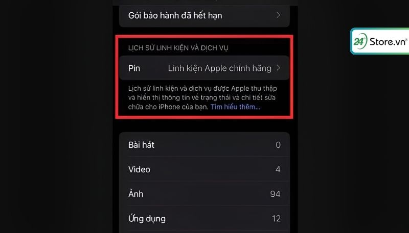 Cách kiểm tra iPhone có bị thay linh kiện không 6