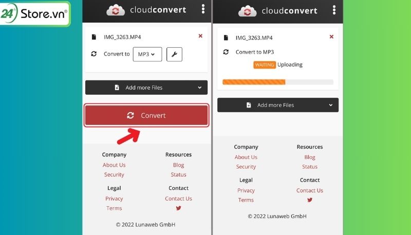 Cài nhạc TikTok làm nhạc chuông bằng cloudconvert
