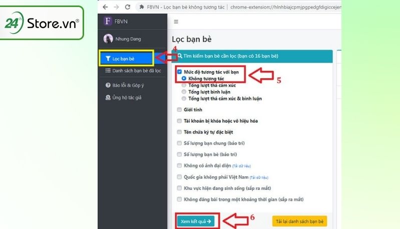 cách lọc bạn bè ít tương tác trên facebook
