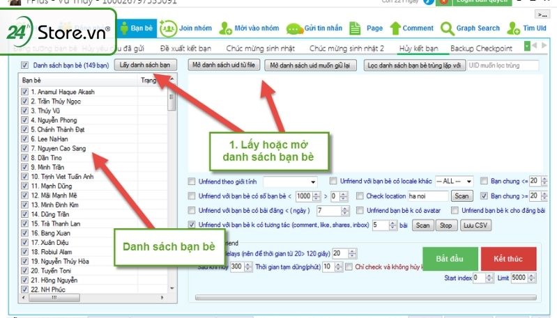 Xóa bạn bè không tương tác trên Facebook cùng Fplus