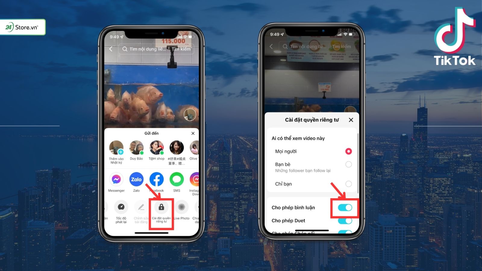 Cách tắt bình luận trên TikTok