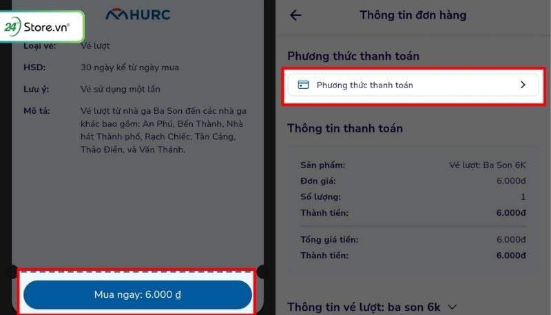 mua vé tàu metro online