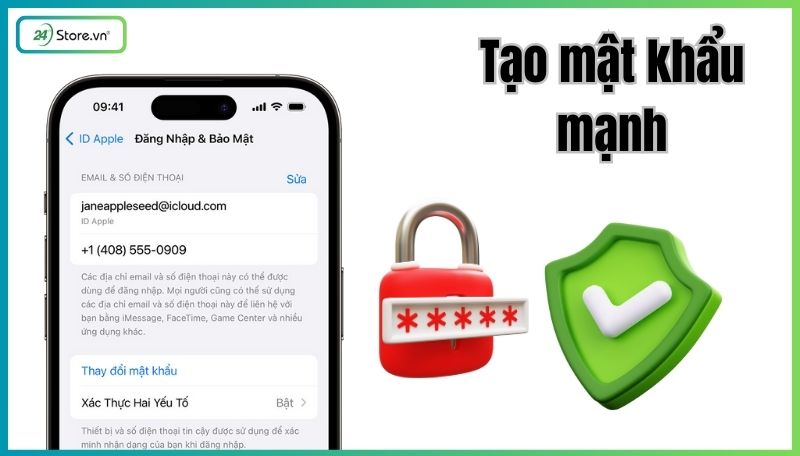 Tạo mật khẩu mạnh giúp bảo vệ iPhone