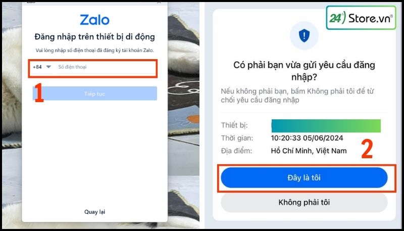 Đăng nhập Zalo PC trên thiết bị di động