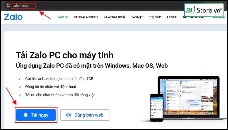 cách tải zalo trên máy tính