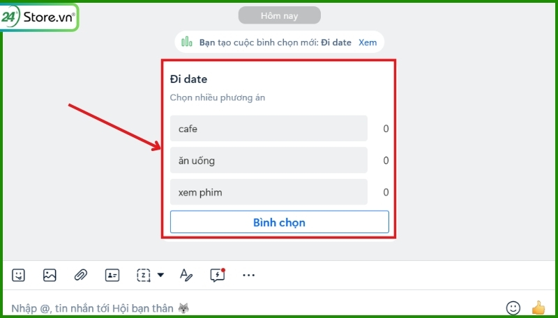 cách xóa bình chọn trên zalo
