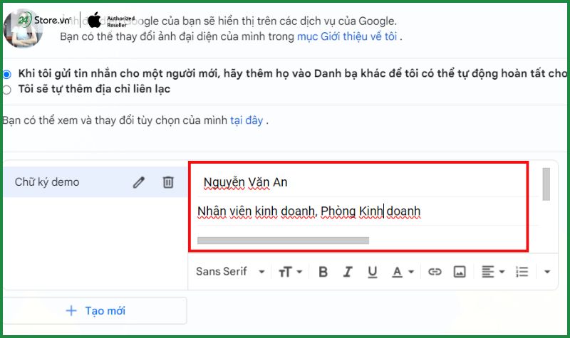 cách tạo chữ ký email chuyên nghiệp