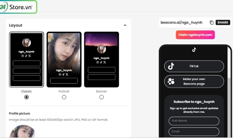 cách tạo link bio trên tiktok bằng điện thoại