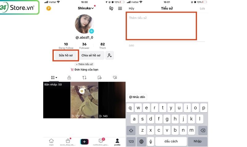 link bio trên tiktok