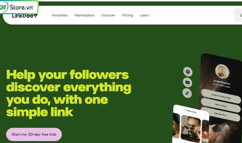 tạo link bio tiktok bằng linktree