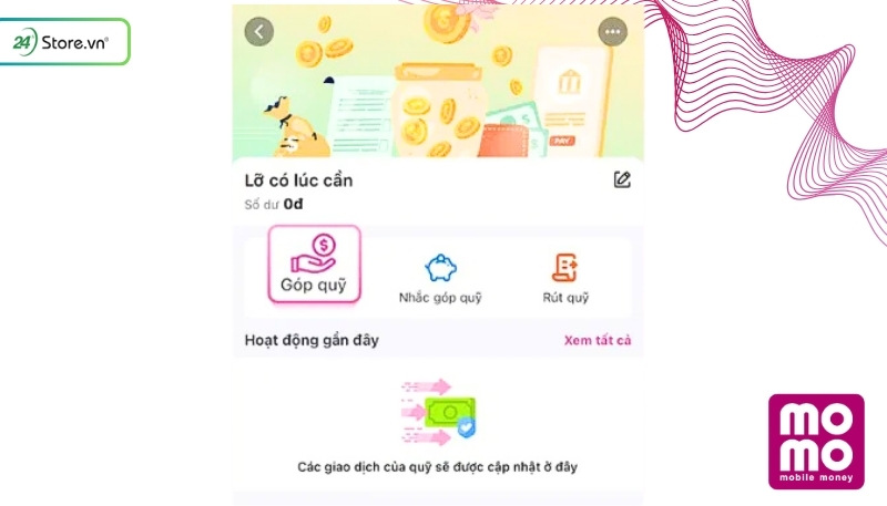 Cách nạp tiền vào quỹ nhóm chung trên MoMo