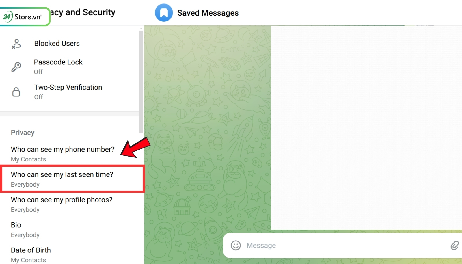Cách ẩn trạng thái lần xem cuối trên Telegram