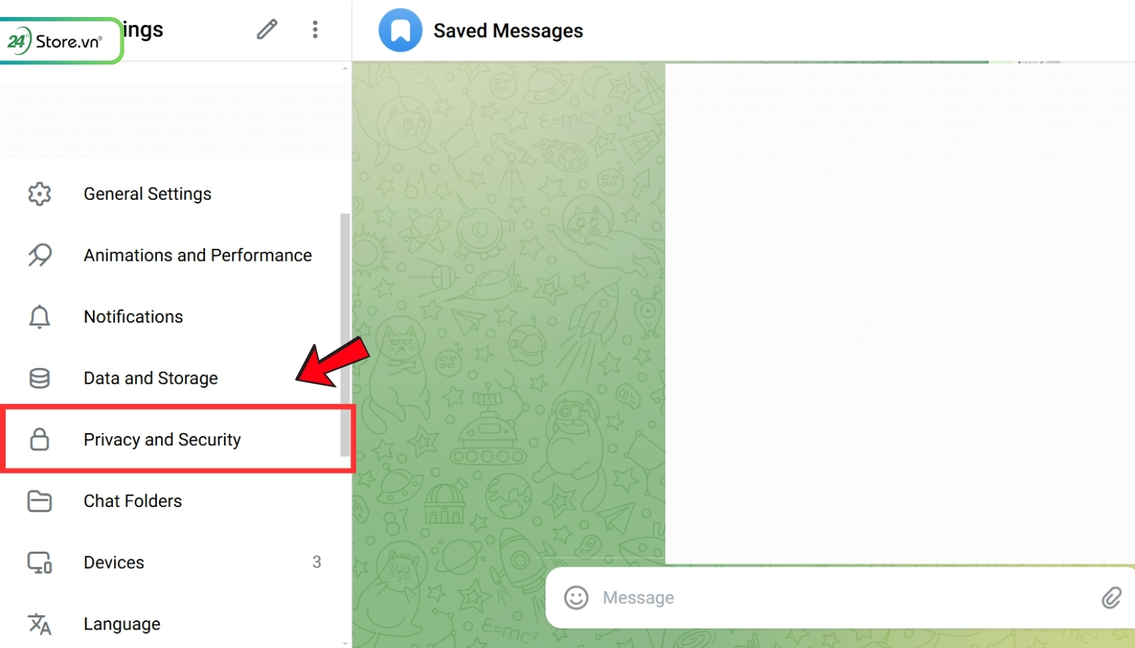 Cách tắt hoạt động Telegram