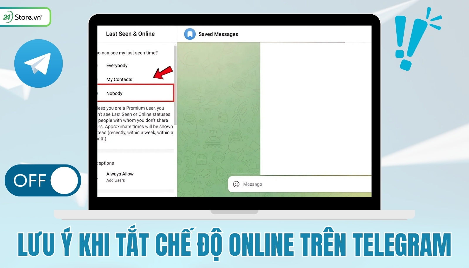 Lưu ý khi tắt chế độ online trên Telegram