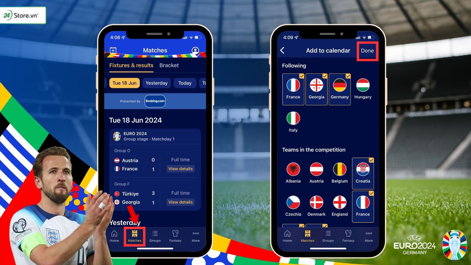 cách thêm lịch Euro 2024 trên iPhone