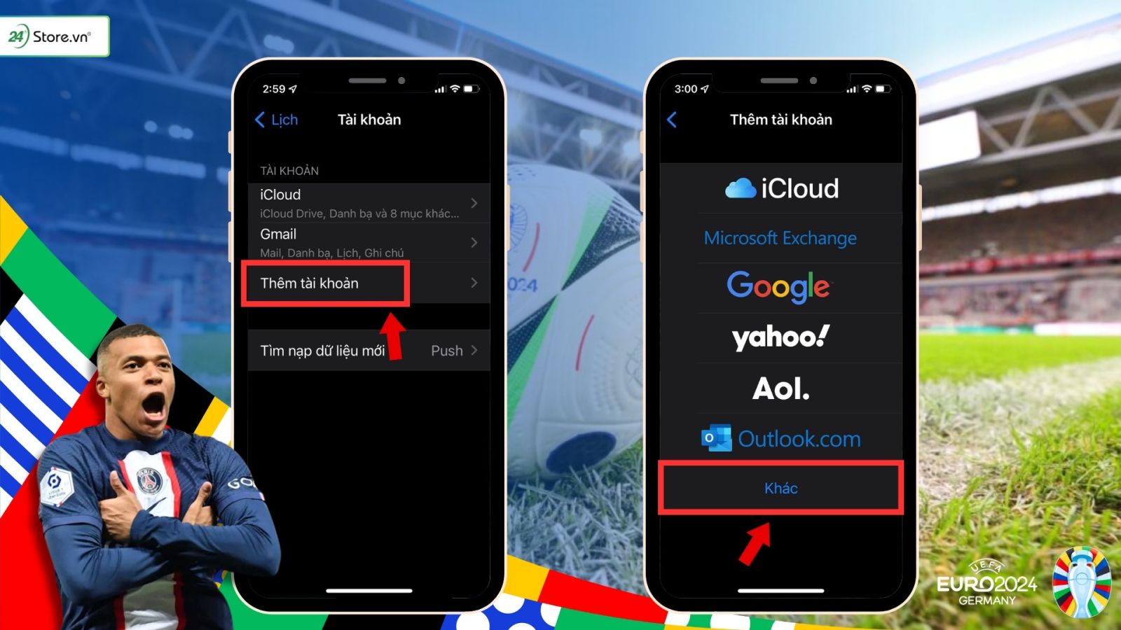 cách thêm lịch Euro 2024 trên iPhone