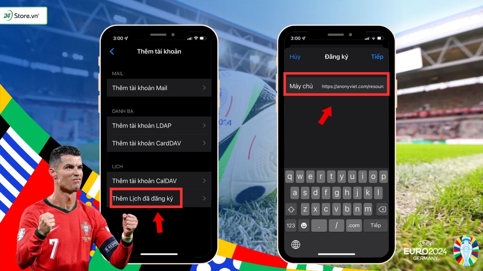 cách thêm lịch Euro 2024 trên iPhone