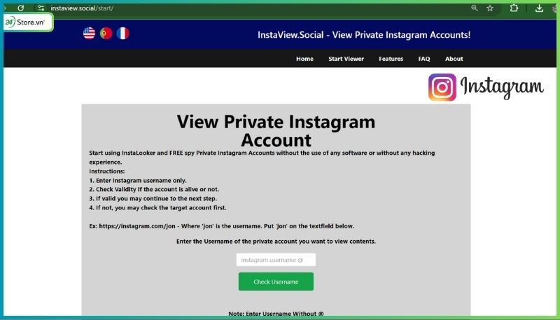 Cách xem tài khoản riêng tư Instagram bằng công cụ 