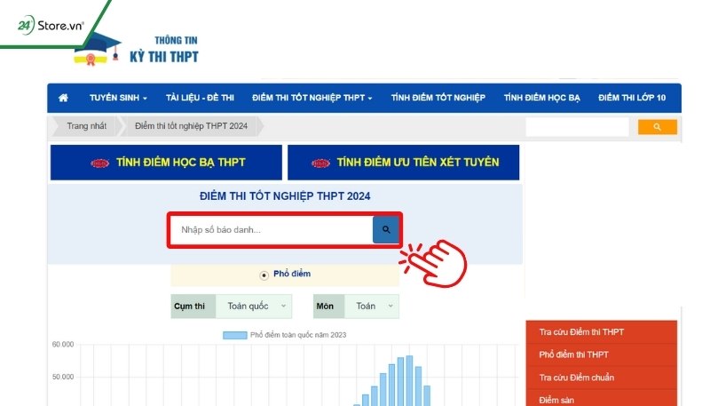 Cách tra cứu điểm thi tốt nghiệp THPT Quốc gia 2024
