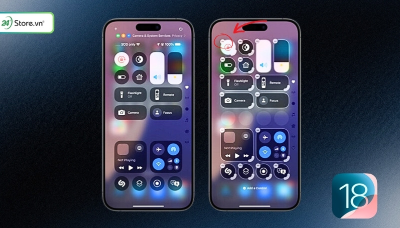 Cách điều chỉnh Control Center trên iOS 18 xóa