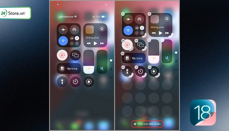 Cách tùy chỉnh Control Center trên iOS 18 nhanh