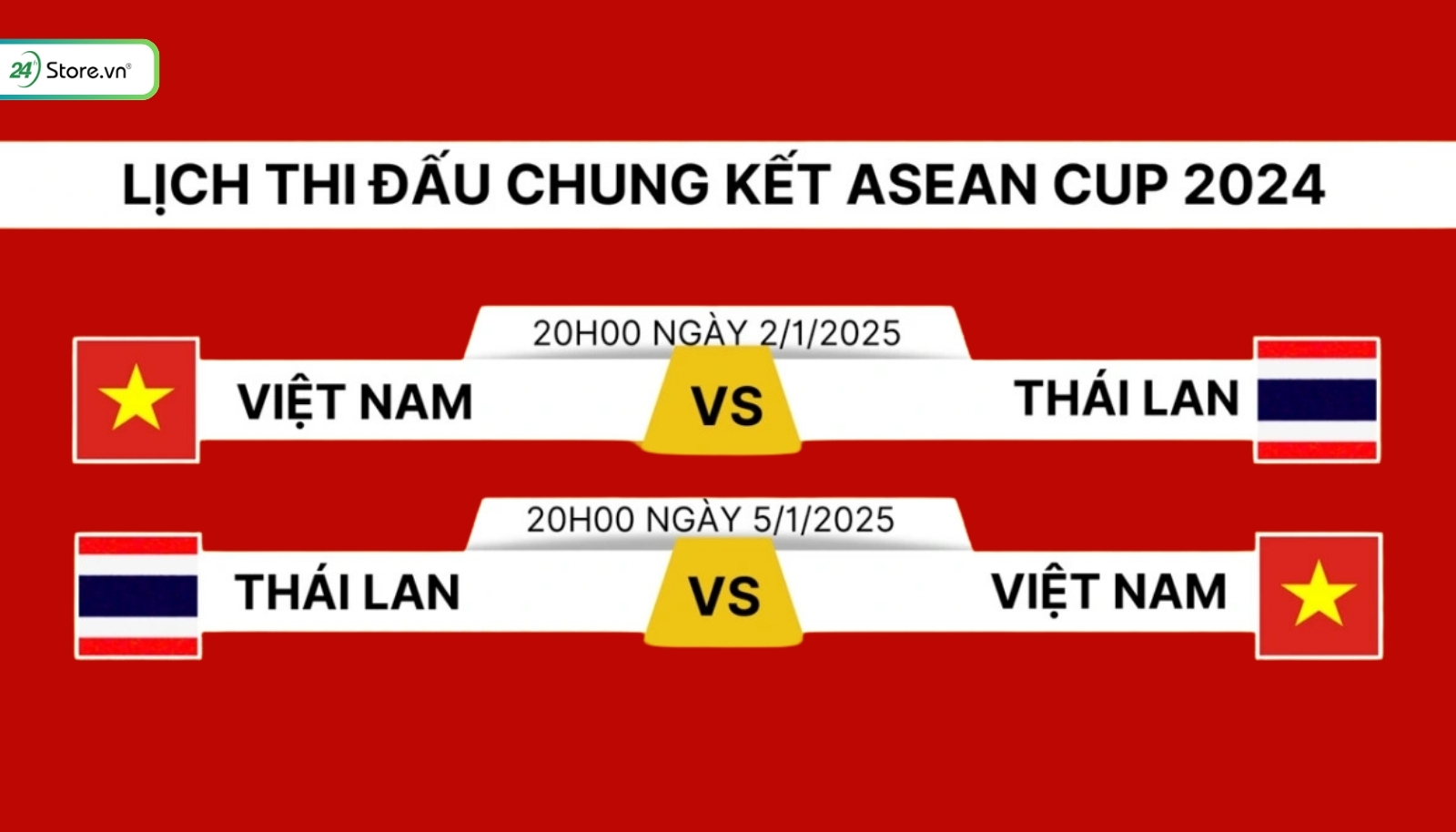 Lịch thi đấu chung kết ASEAN Cup 2024